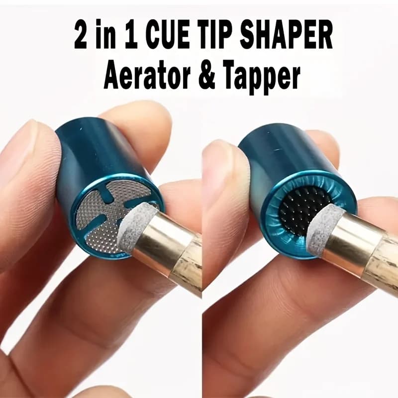 Strumento 2 in 1 per Stecca da Biliardo, Modellatore e Affusolatore Multifunzione in Lega di Alluminio Durevole, Blu, Oro, Nero, per Prestazioni Perfette
