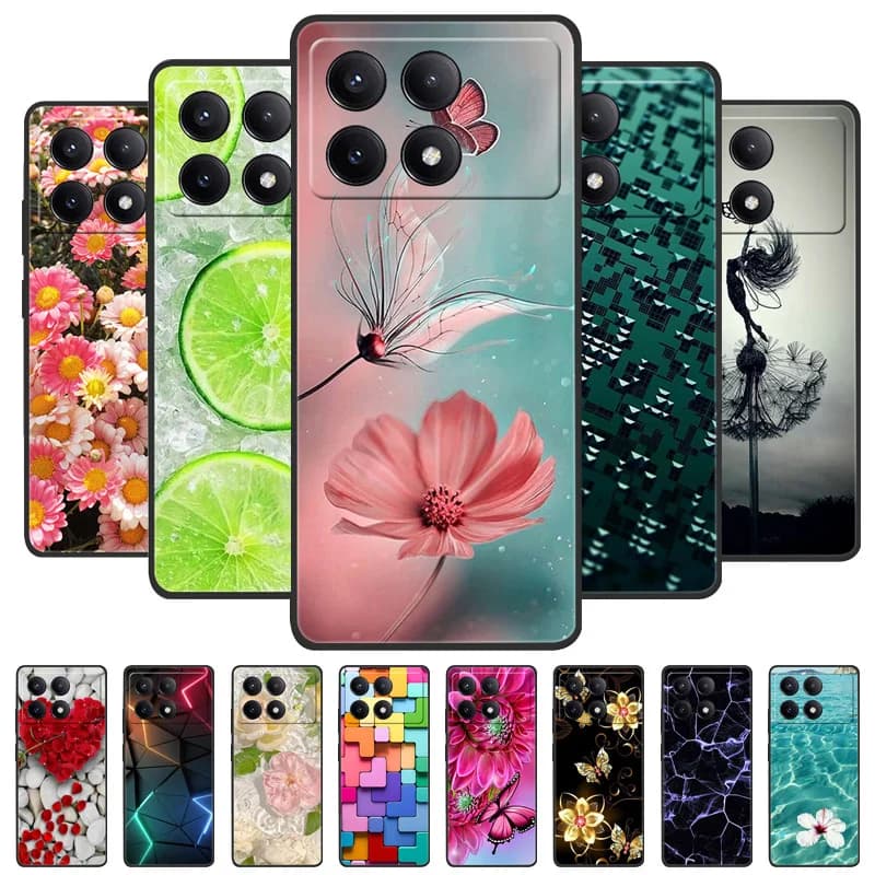 For Poco X6 Pro 5G Case Black Silicone Bumper Wolf Lions Soft TPU Covers for Xiaomi Poco X6 Pro 5G Funda Coque PocoX6 X6Pro 5G