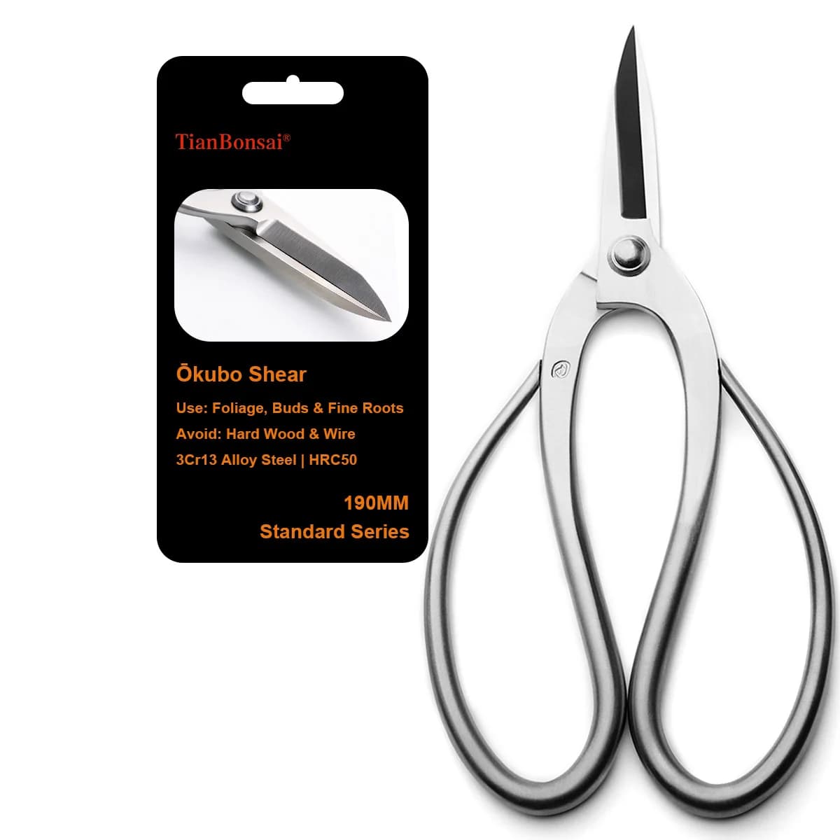 Bonsai scissors for pruning roots Standard 190 mm 3 cr13 instruments for Bonsai alloy steel