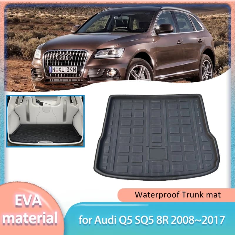 Tappetino per bagagliaio per auto per Audi Q5 SQ5 8R 2008 ~ 2017 2009 2010 2011 Boot Liner Cargo Floor Bagagli Tappeto Copertura impermeabile Parte Accessorie