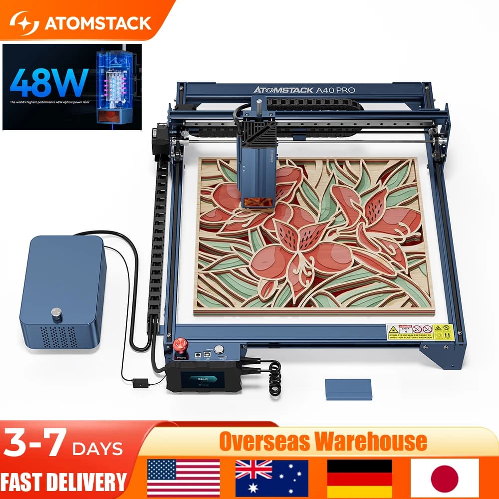 ATOMSTACK A40 Pro 40W Laser Engraver Machine High Power Laser Cutter for Wood Acrylic Metal LightBurn Compatible Deep Cutting