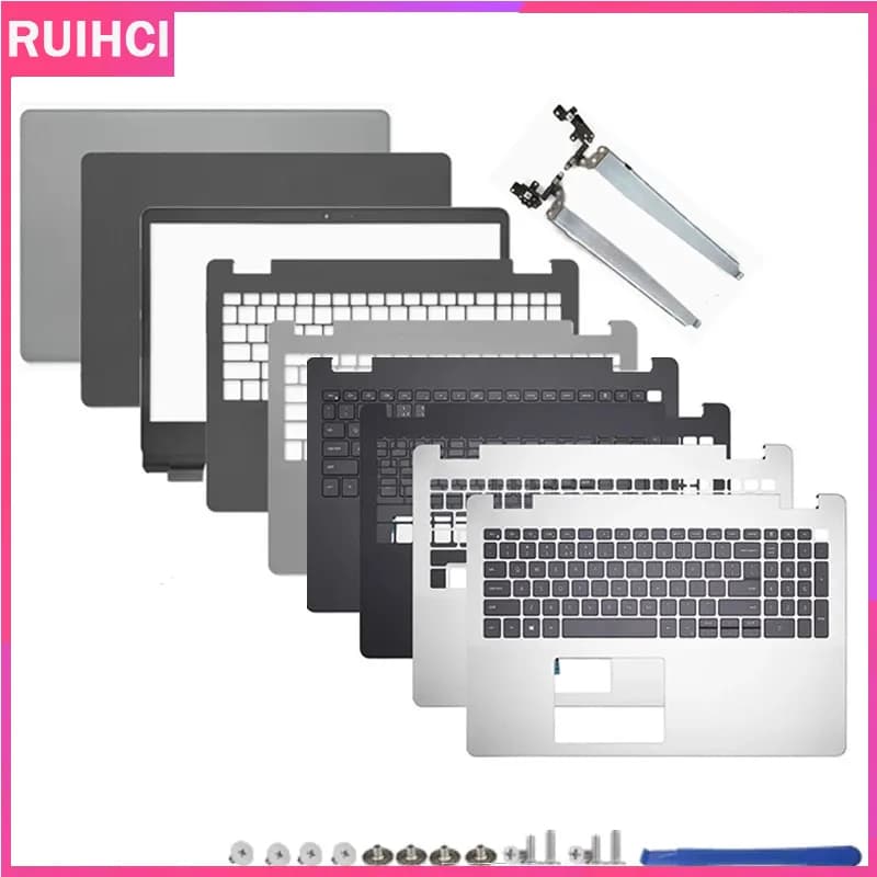 New For DELL Inspiron 3501 3505 Laptop Bottom Case Palmrest Bezel Hinge LCD Back Cover Front Bezel US Keyboard