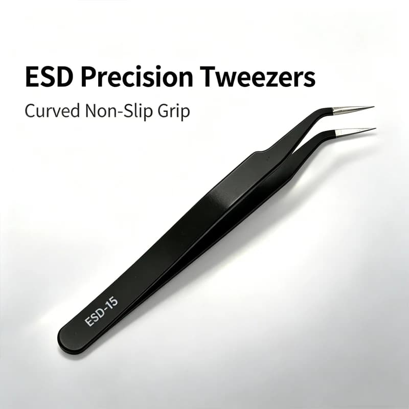 Tweezers with curved edges, fine pointed tips, anti-static small tweezers, bird's nest hair picking, acne clip, repair tool set