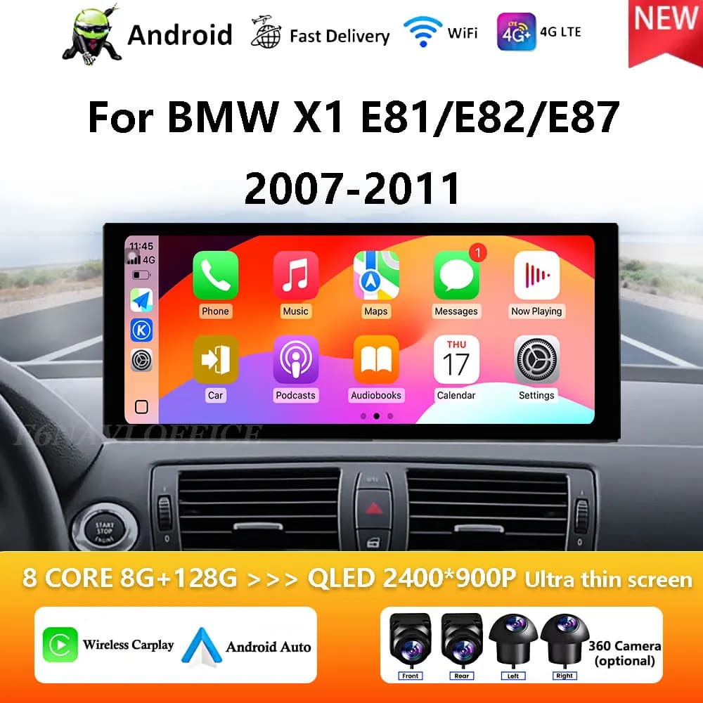 HD 4G Tools Touchscreen for BMW X1 E81/E82/E87 2007-2011 CCC/CIC System Car Radio Multimedia Player CarPlay Android 16 WiFi GPS