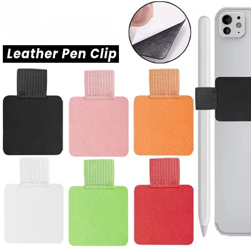 2/1PackElastic Pen Loop Holder Self-Adhesive PU Leather Clip Pencil For Notebooks Journals Planners