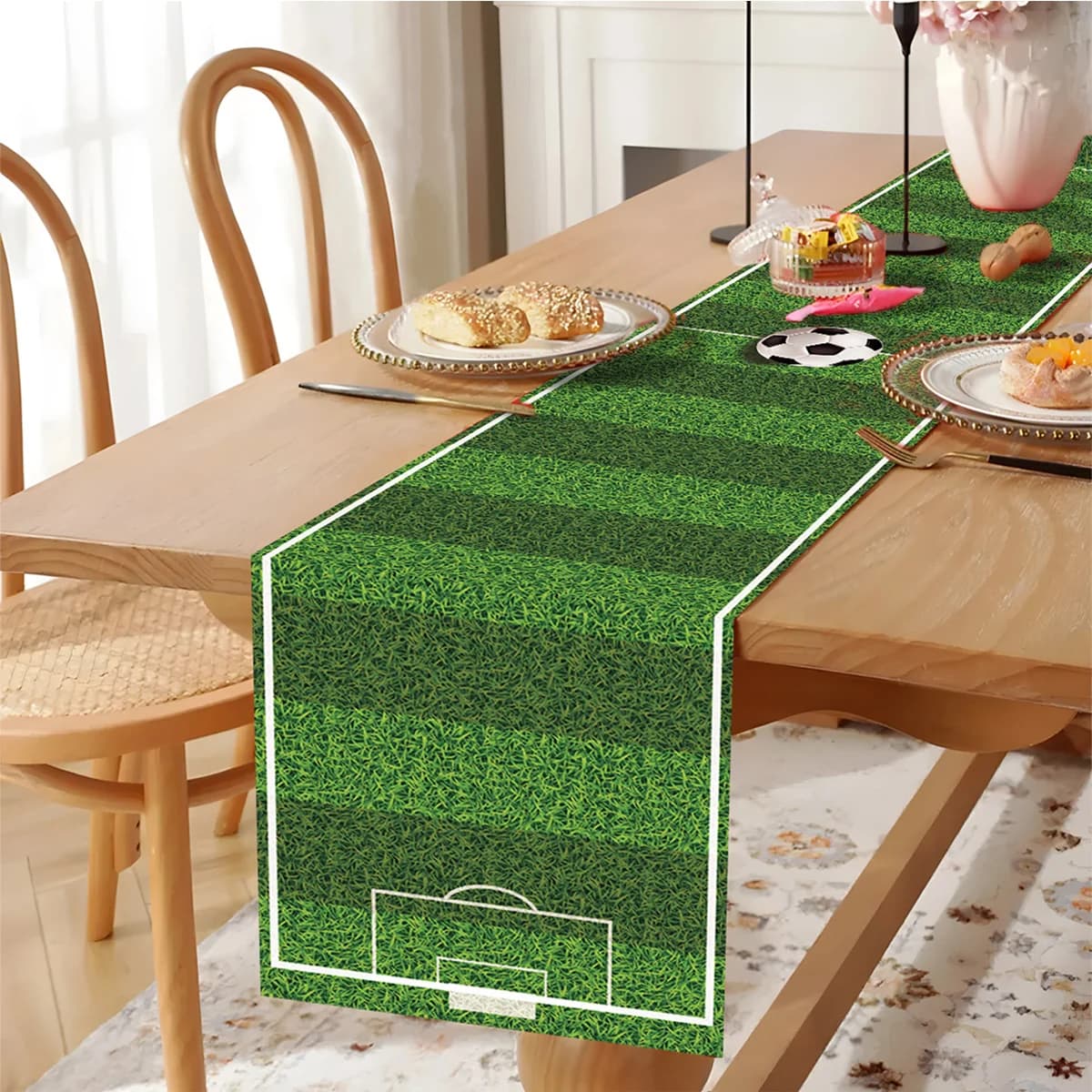 Football Table Runner Soccer Themed Birthday Party Decorations Kids Boys Favors Football Grass Table Cover Baby Shower Supplies