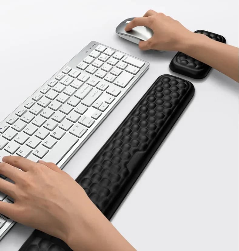 Protezione per mouse e tastiera da polso, cuscino di riposo, struttura per massaggio, per PC, laptop, giochi, tastiera da ufficio, supporto per mouse, memoria, poggiatesta in cotone