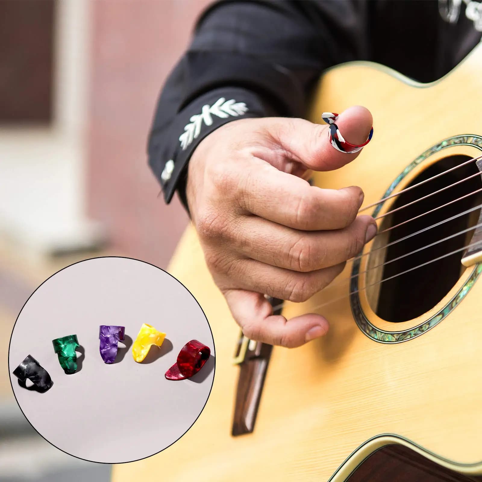 A51Q-15 Pezzi Plettri per Chitarra Anello Plettri per Dito in Acciaio Inossidabile Plettri per Chitarra Acustica Banjo Basso