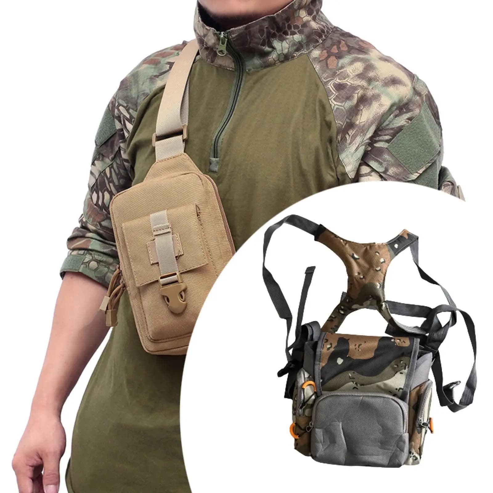 Marsupio con imbracatura binoculare, multitasca, facile da trasportare
