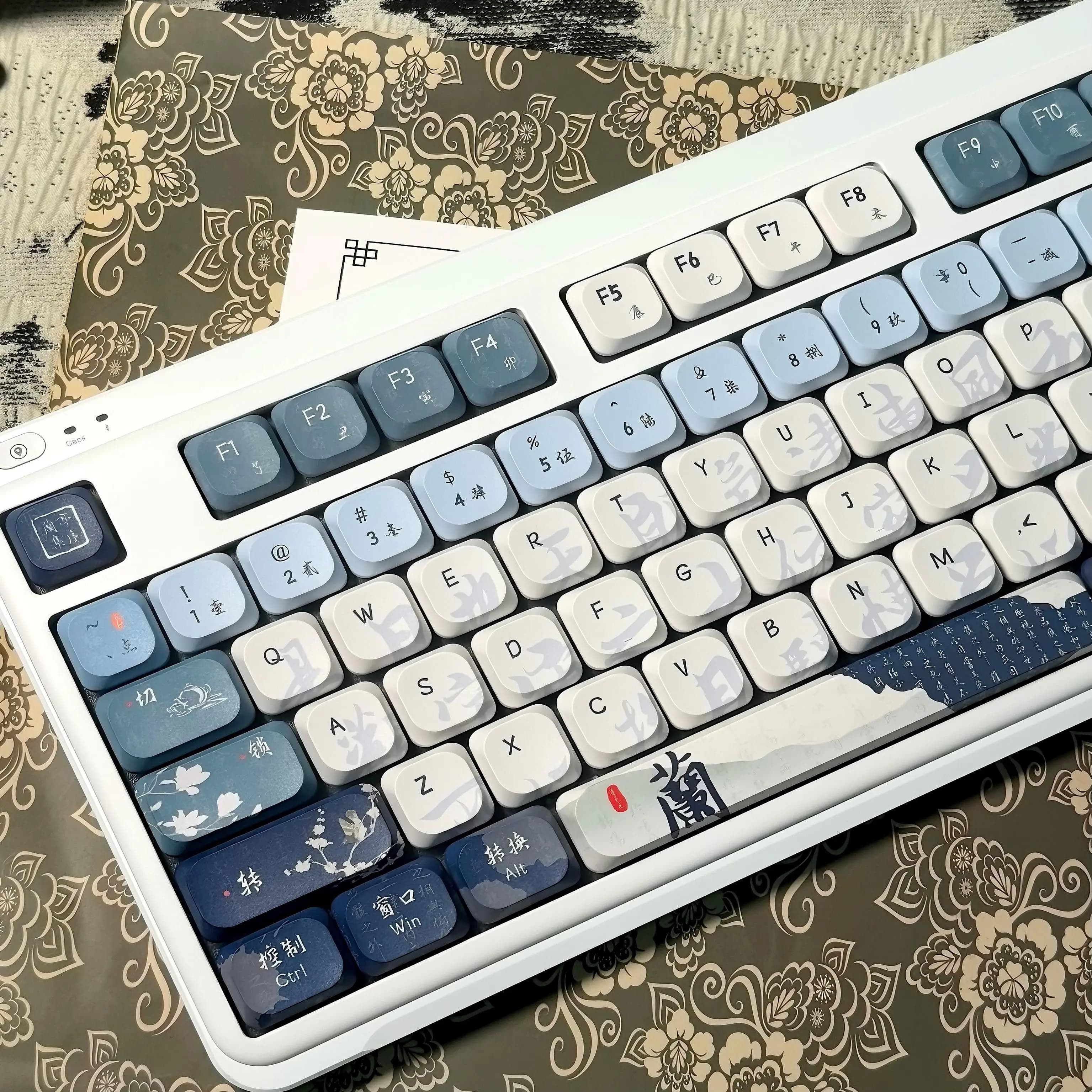 Low Profile Keycaps 120 Keys 5MM ADA Keycap Double Shot PBT Keycaps for MX Switch 60% 65% 75% Gamer Mechanical Keyboard Cap