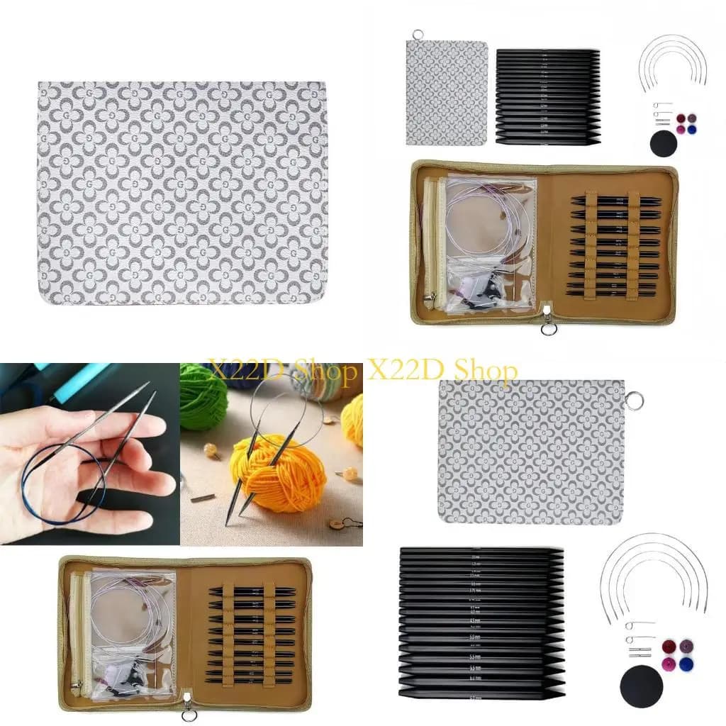 X22D 9 paia circolari intercambiabili per lavorare a maglia calzini per maglioni Set circolari in alluminio