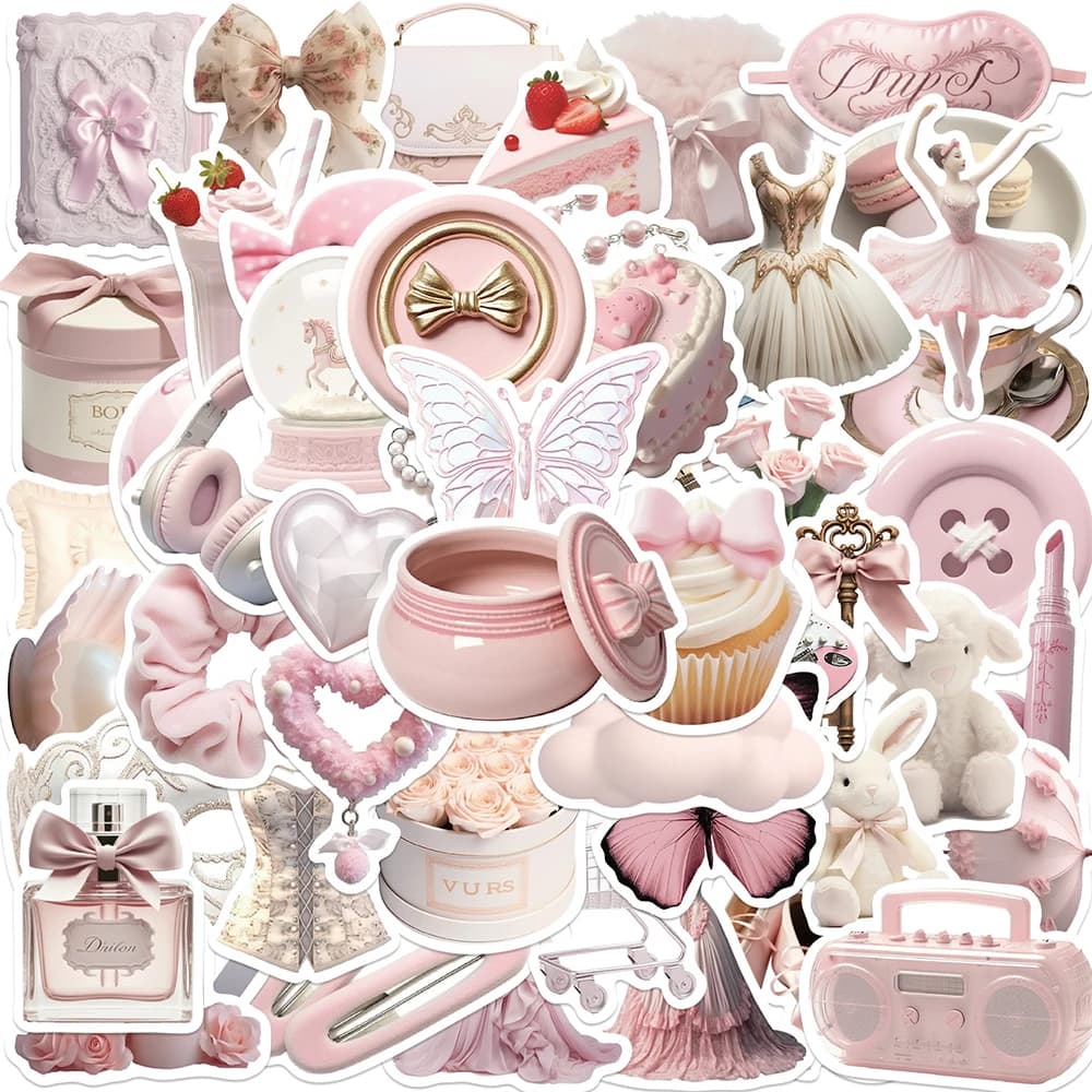 10/30/50pcs Carino Rosa Balletto Ragazza Adesivi Decorazione INS Stile Graffiti Decalcomanie FAI DA TE Cassa Del Telefono Bagagli Chitarra Estetica adesivo