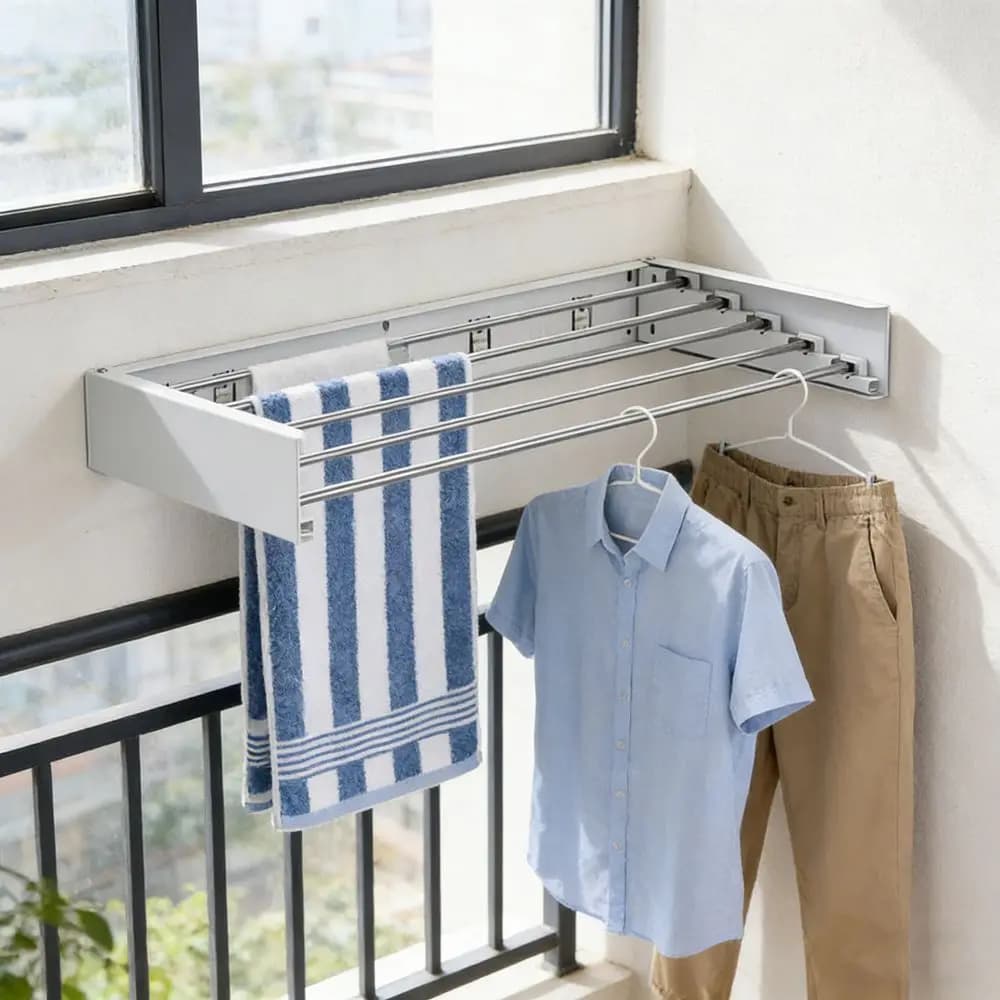 Carbon Steel Wall Whiteware, 60CM, 5 Hidden Auctions, Stendino Resistant for Clothes