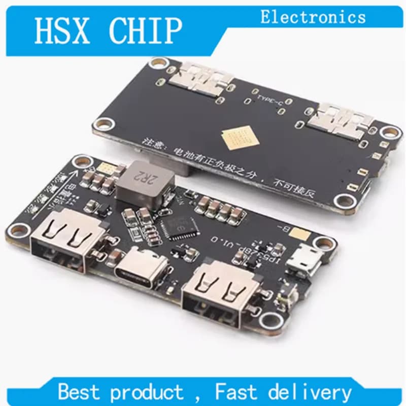 IP5328P Dual USB 18650 Battery Charger treasure Tpye-c 3.7V to 5V 9V 12V Step up Fast Quick Charger Circuit Board QC2.0 QC3.0