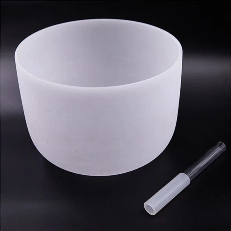 6 inch Large Crystal Singing Bowl 432hz/440hz Frosted Quartz Chakra Sound Balls for Meditation Yoga Sound Healing
