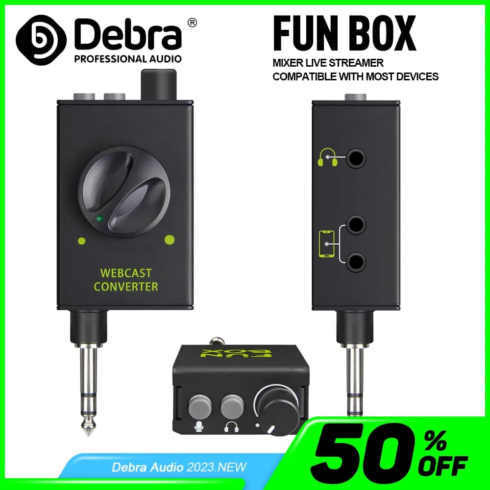 DJ Console Mixer Adapter Streaming Live, output devices supports smartphone, laptop, PC etc. for conversation, Karaoke, recording