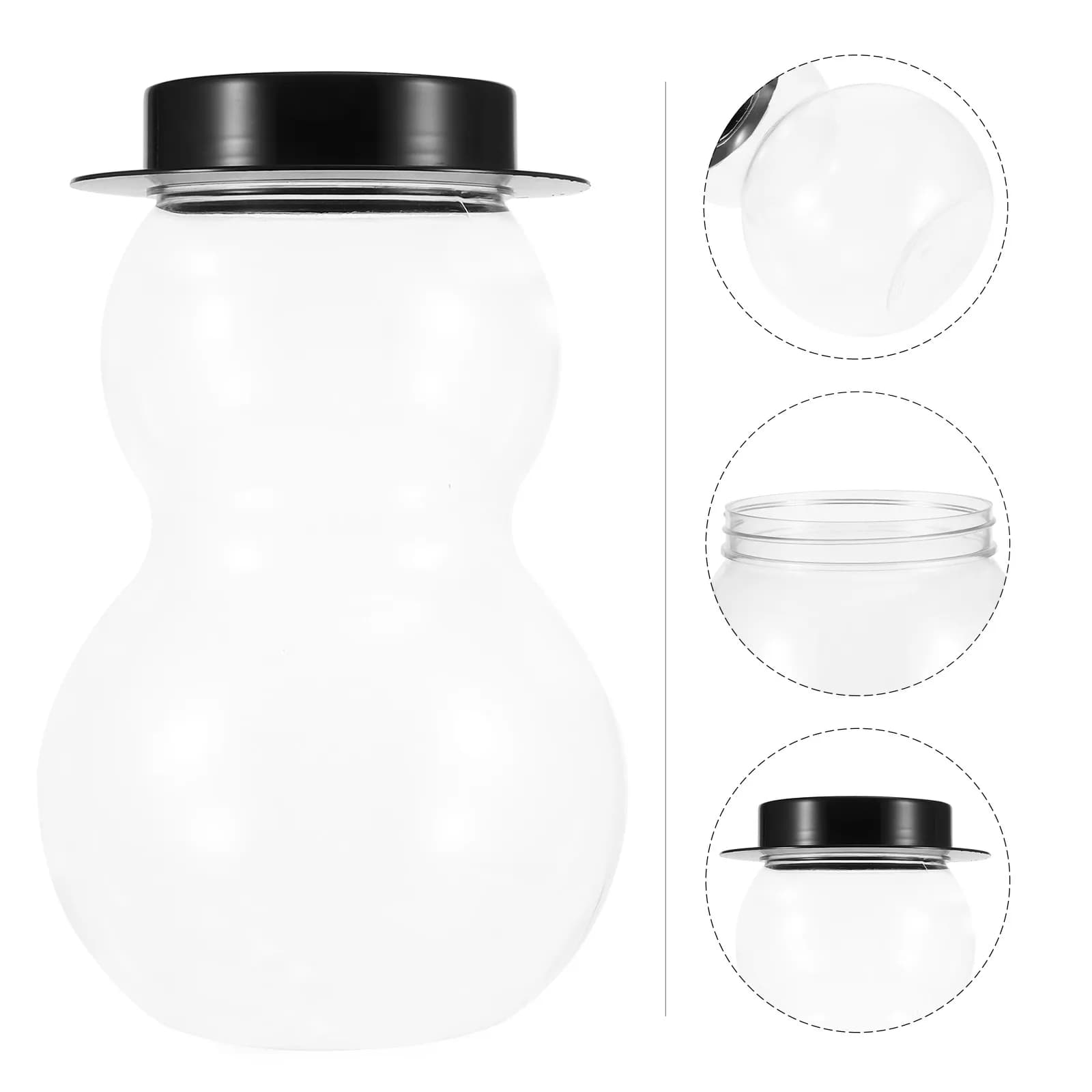 1Pcs Plastic Snowman Jar Transparent Food Storage Container Sealed Honey Bottle Candy Nut Jam Liquid Food Jar for Home