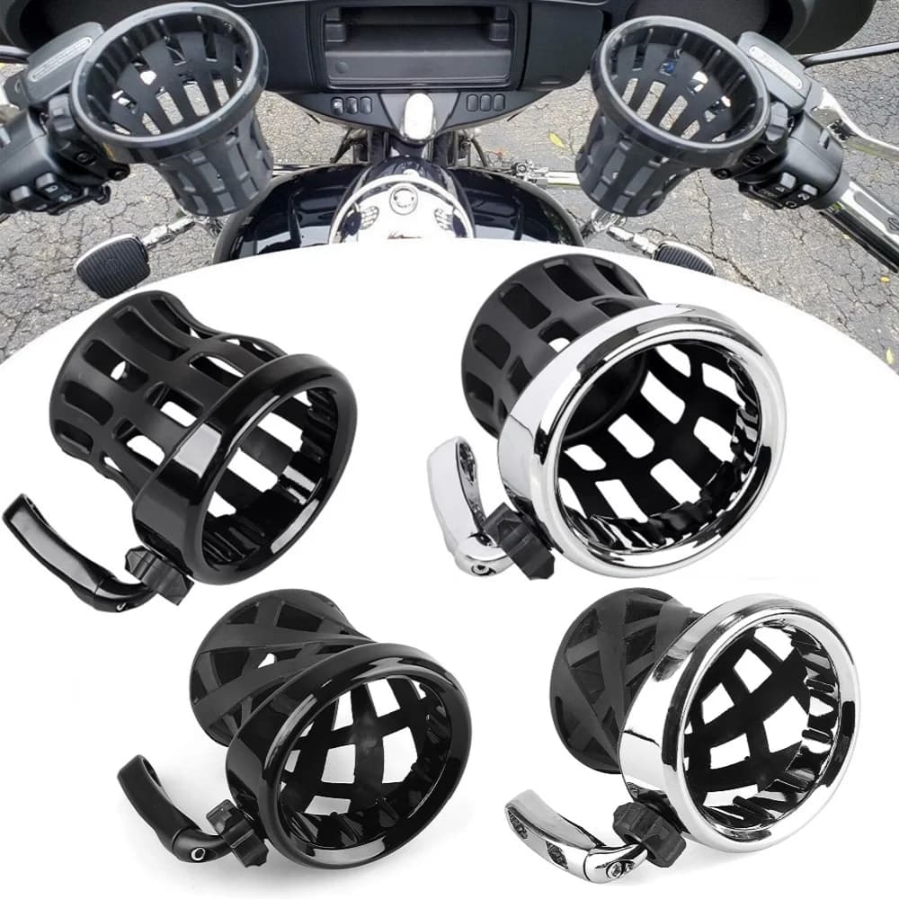 Moto Universale Manubrio Tazza Portabottiglie Drink Mesh Mount Per Harley Honda Goldwing F6B GL1800 Yamaha Ducati Suzuki BMW