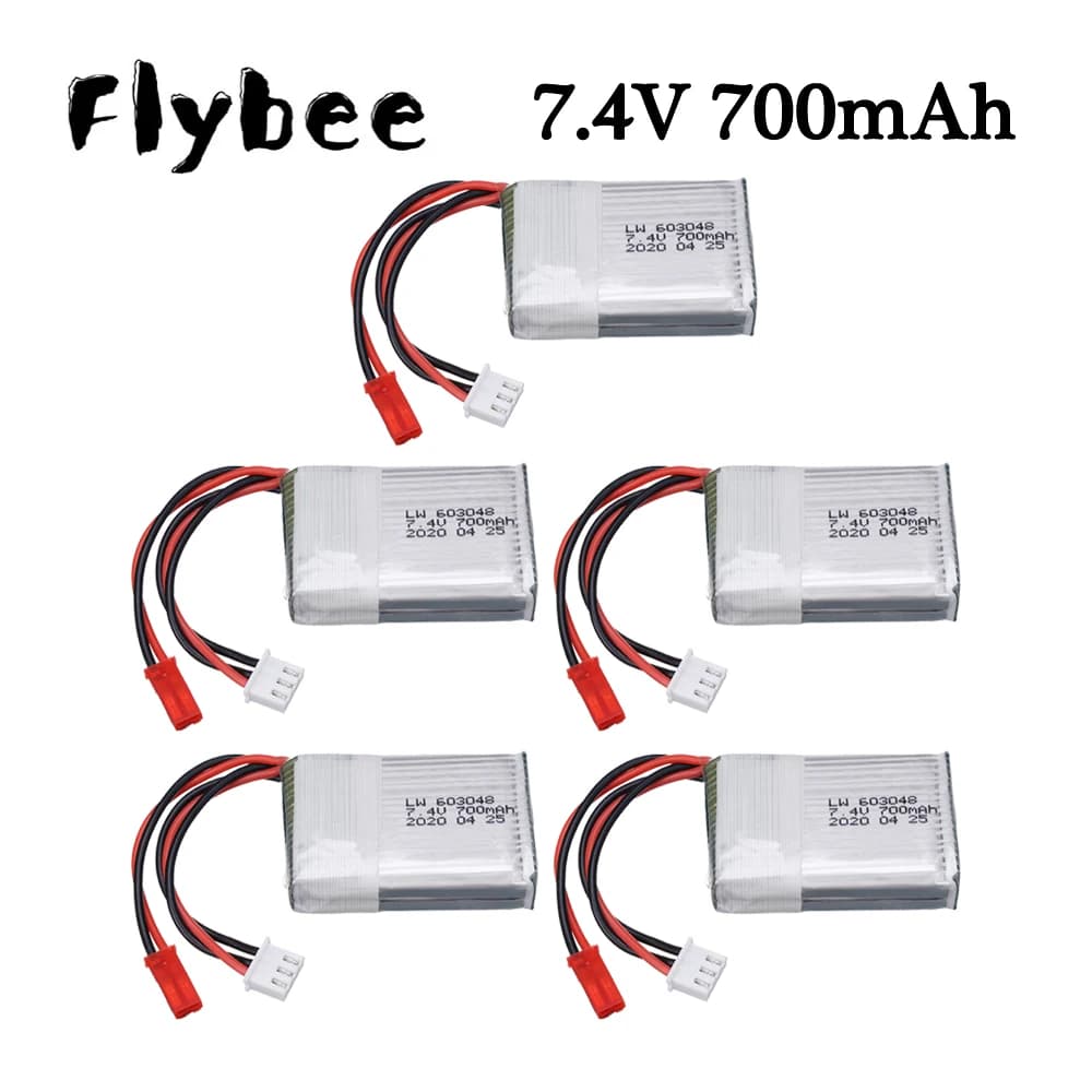 Batteria Lipo 7.4V 700mAh 25c per MJXRC X600 F46 X601H JXD391V RC Quadcopter Elicottero Drone 7.4V 2S 603048 spina JST della batteria