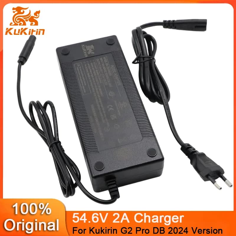 Caricabatterie Originale 54.6V 2A per Monopattino Elettrico Kukirin G2 PRO DB Versione 2024, Adattatore di Alimentazione a 3 Poli per Batteria al Litio