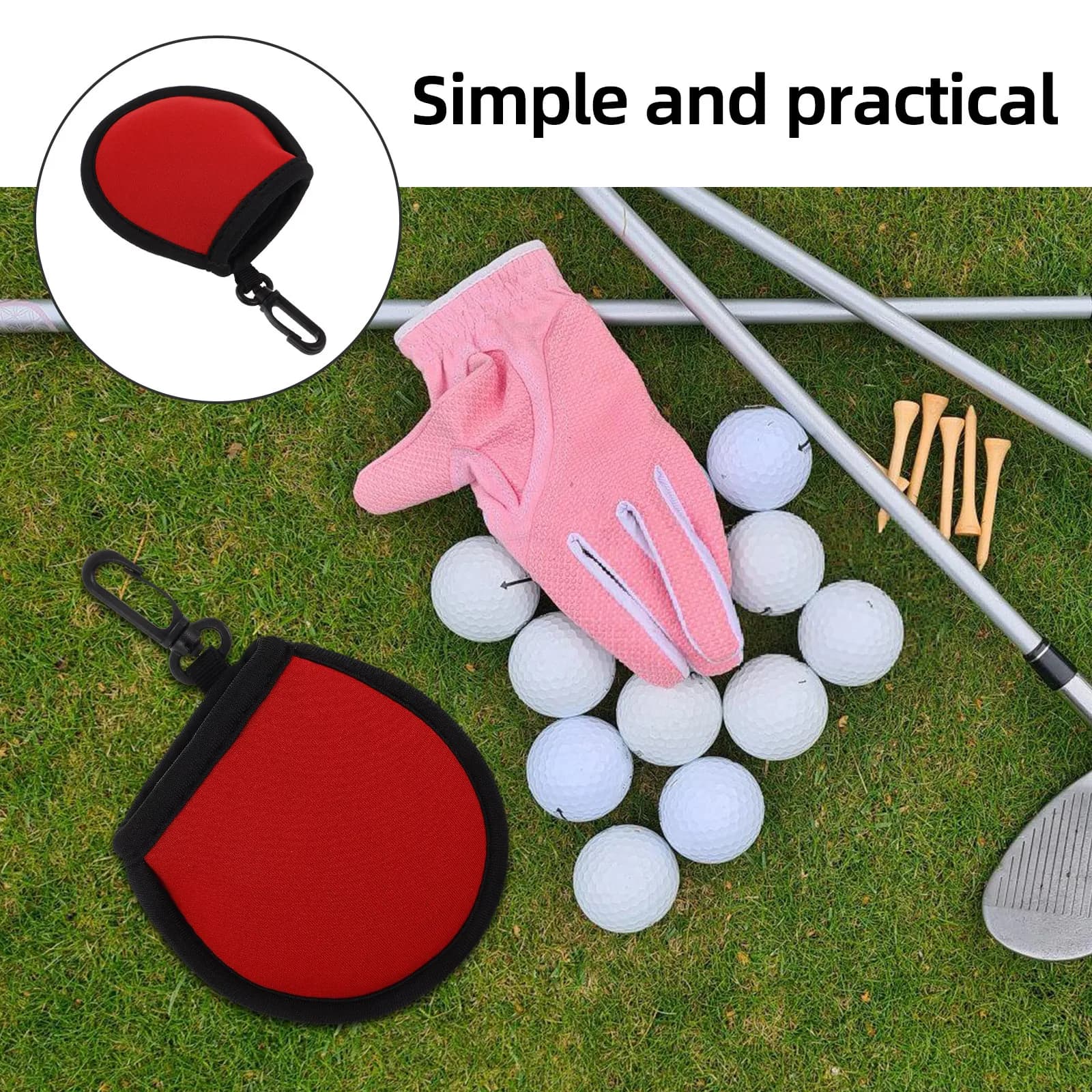 Protezione per Palline da Golf in Neoprene, Impermeabile e Resistente, con Pratico Gancio, Portatile per Uso Esterno