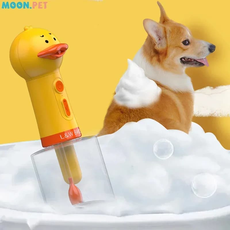 Macchina per la pulizia degli animali domestici con anatra gialla Tipo-C Ricarica automatica Dispenser di sapone Macchina per schiuma elettrica da bagno Accessori per animali domestici Cane