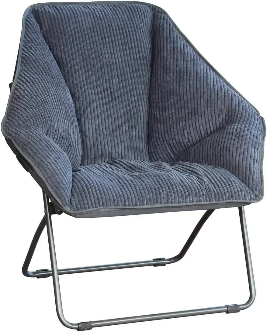 Sedia Pieghevole Esagonale in Corduroy, Perfetta per Camere da Letto, Dormitori, Sedie d'Accento, Lettura, Studio, Gaming, Giornalismo