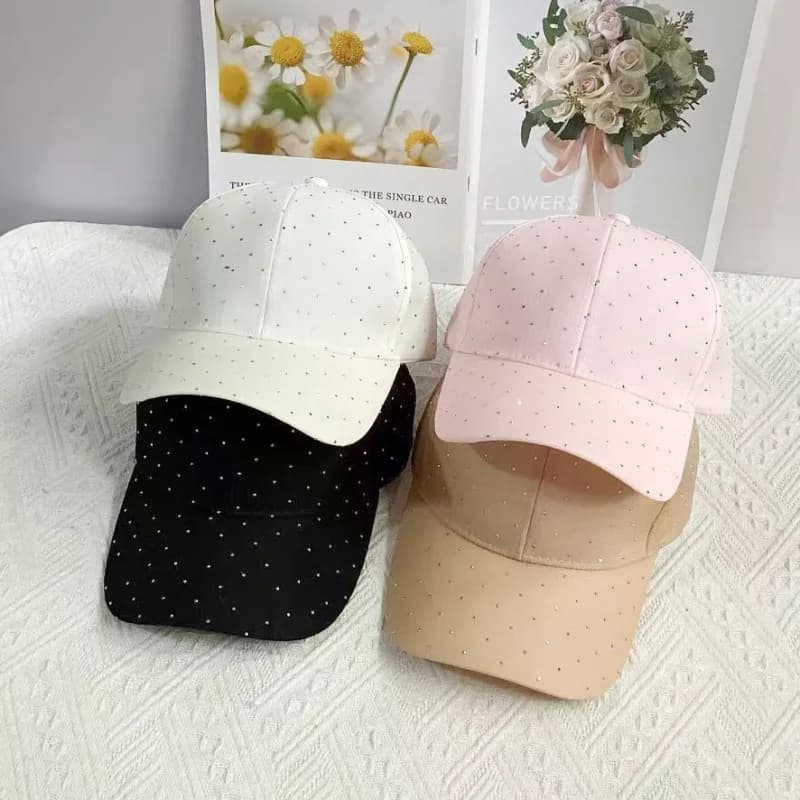 Women Fashion Sequin Baseball Cap Summer Mesh Visor Hat Rhinestone Sparkle Snapback Trucker Caps Outdoor Sun Protection