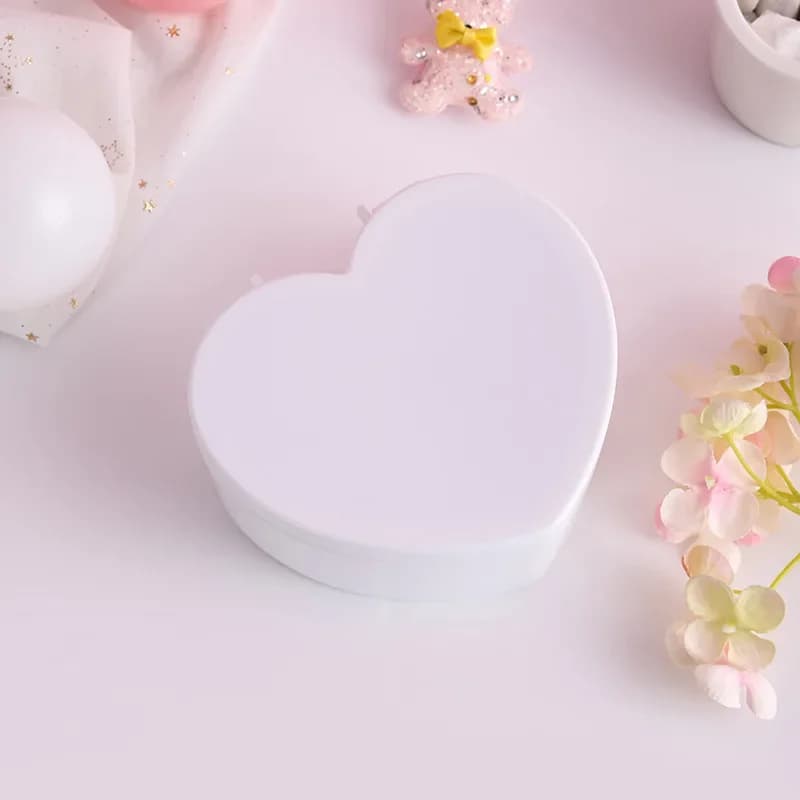 Pink girl heart makeup jewelry storage box desktop love jewelry box double mirror storage box in student dormitory