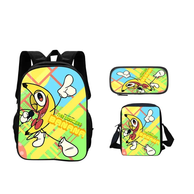 Shovelware Brain Game Kids 3Pcs Set Backpack Student School Shoulder Bag Pencil Bags Bookbag Children Fashion Rucksack Best Gift