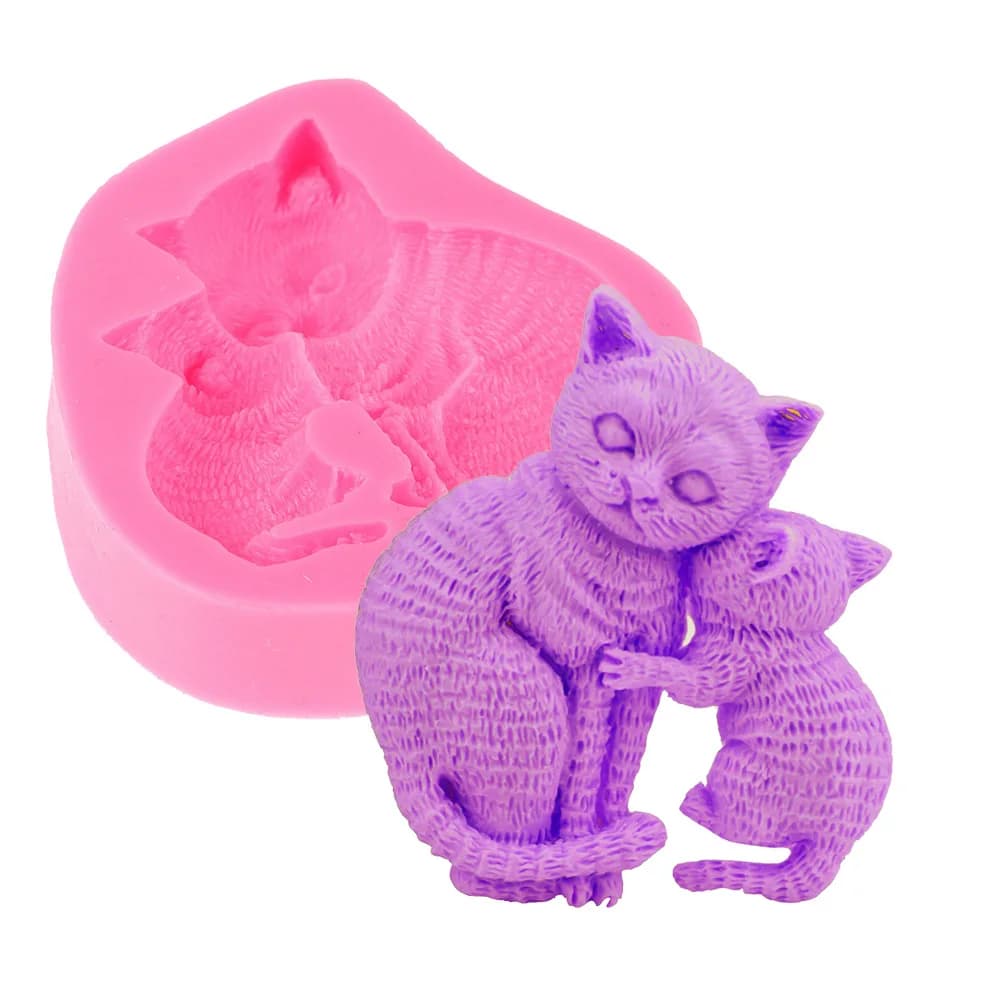 3D Candle Silicone Mold Hand-made Gifts Resin Ornaments for Cats Soap Candle Print