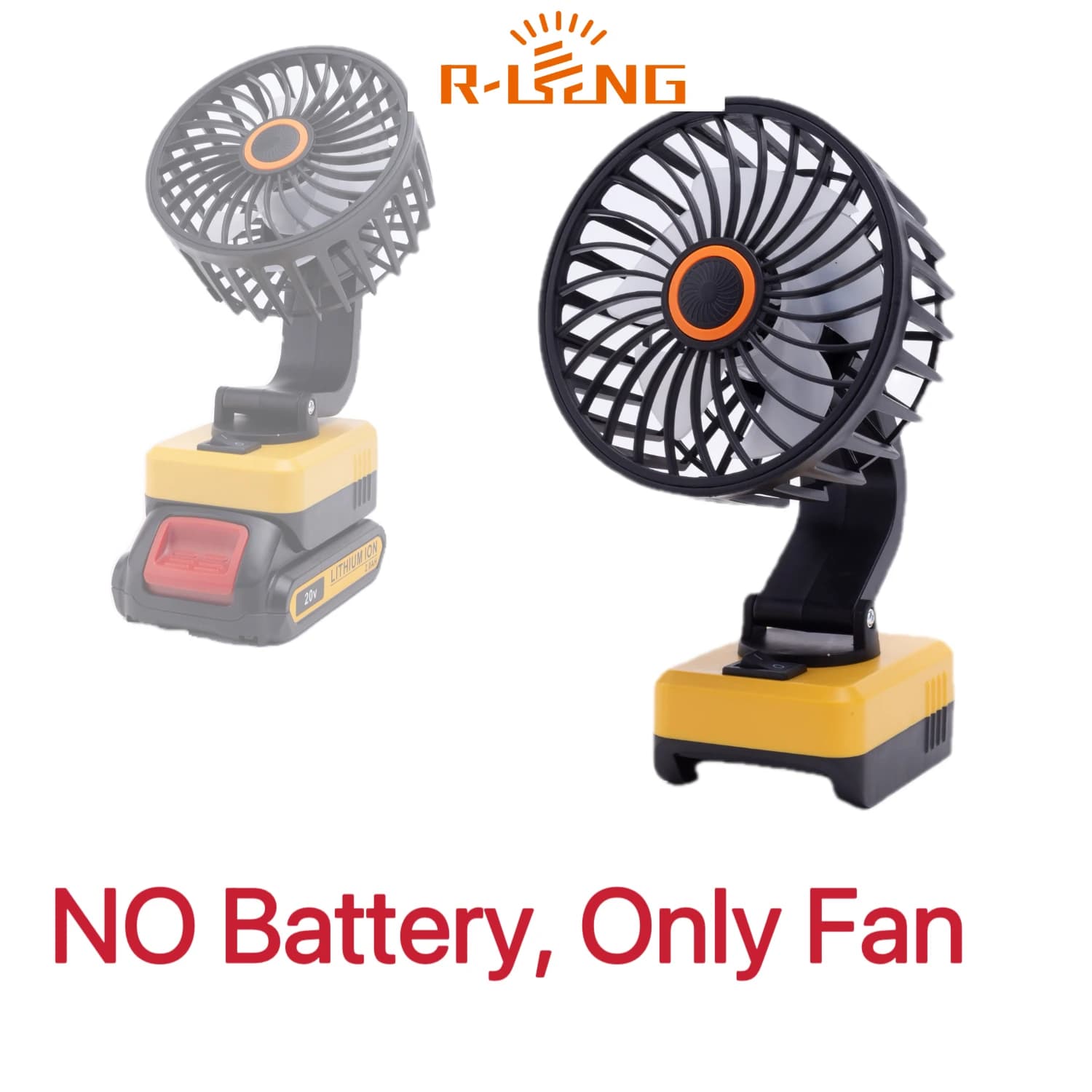 Ventilatore Portatile Senza Fili per Officina/Campeggio/Viaggio, Compatibile con Batteria al Litio DeWalt 18V (Batteria NON Inclusa)
