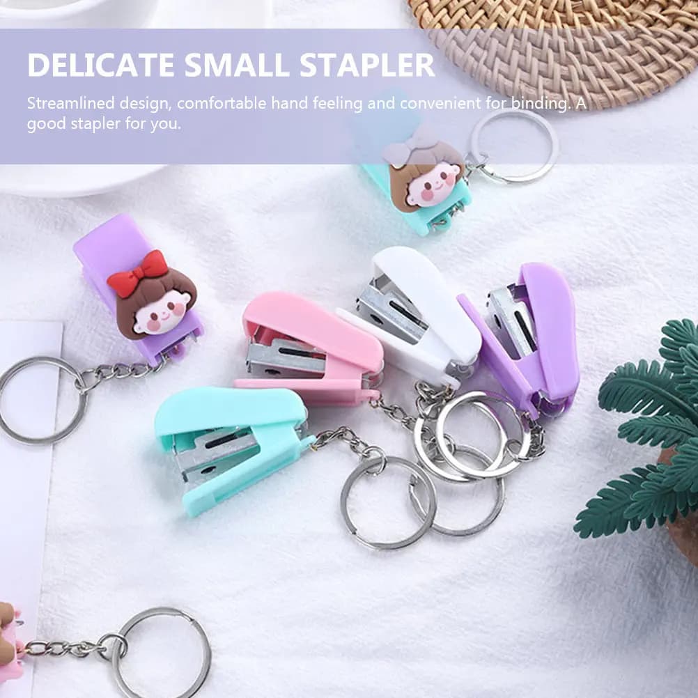 Set di 1 Mini Graffettatrice Portatile Ultra Compatta con Corpo in Metallo, Strumento di Graffettatura Rapida per Ufficio, Scuola, Viaggi e Uso da Scrivania