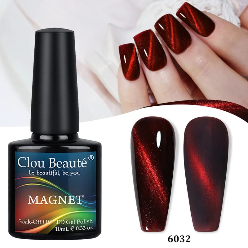 Clou Beaute Smalto per unghie gel magnetico Cat Eye cristallo rosso verde 9D effetto galassia Smalto LED UV riflettente olografico Nail Art
