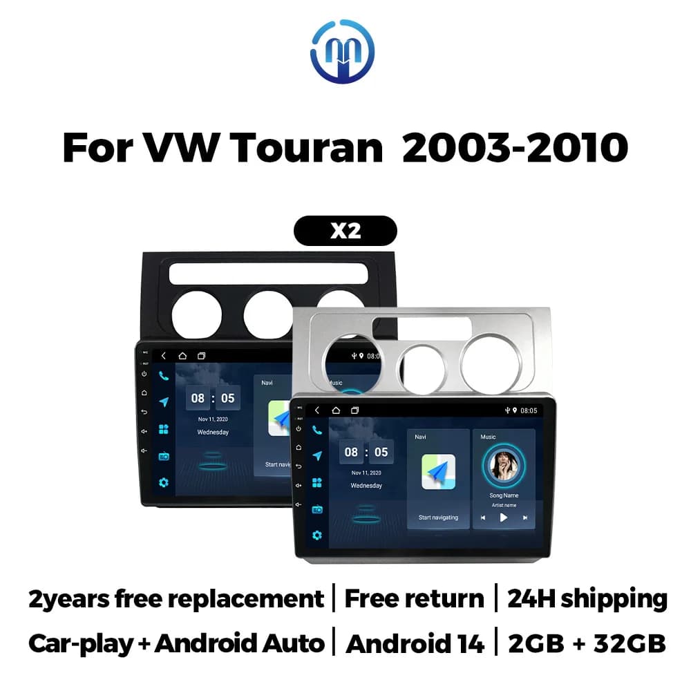 Nuovo Wireless Carplay Android Auto Radio per Volkswagen Touran 1 2003 2004 2005 2006 2007 2008 2009 2010 Autoradio Multimediale GPS sistemi intelligenti per auto autoradio carplay android auto autoradio android