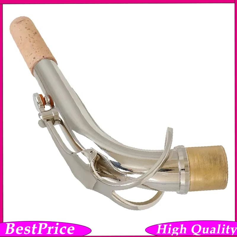 Silver Alto Saxophone Bent Neck Mouth 2.5 Cm Brass Alto Pipe Bent Neck Woodwind Instrument Replace Accessories