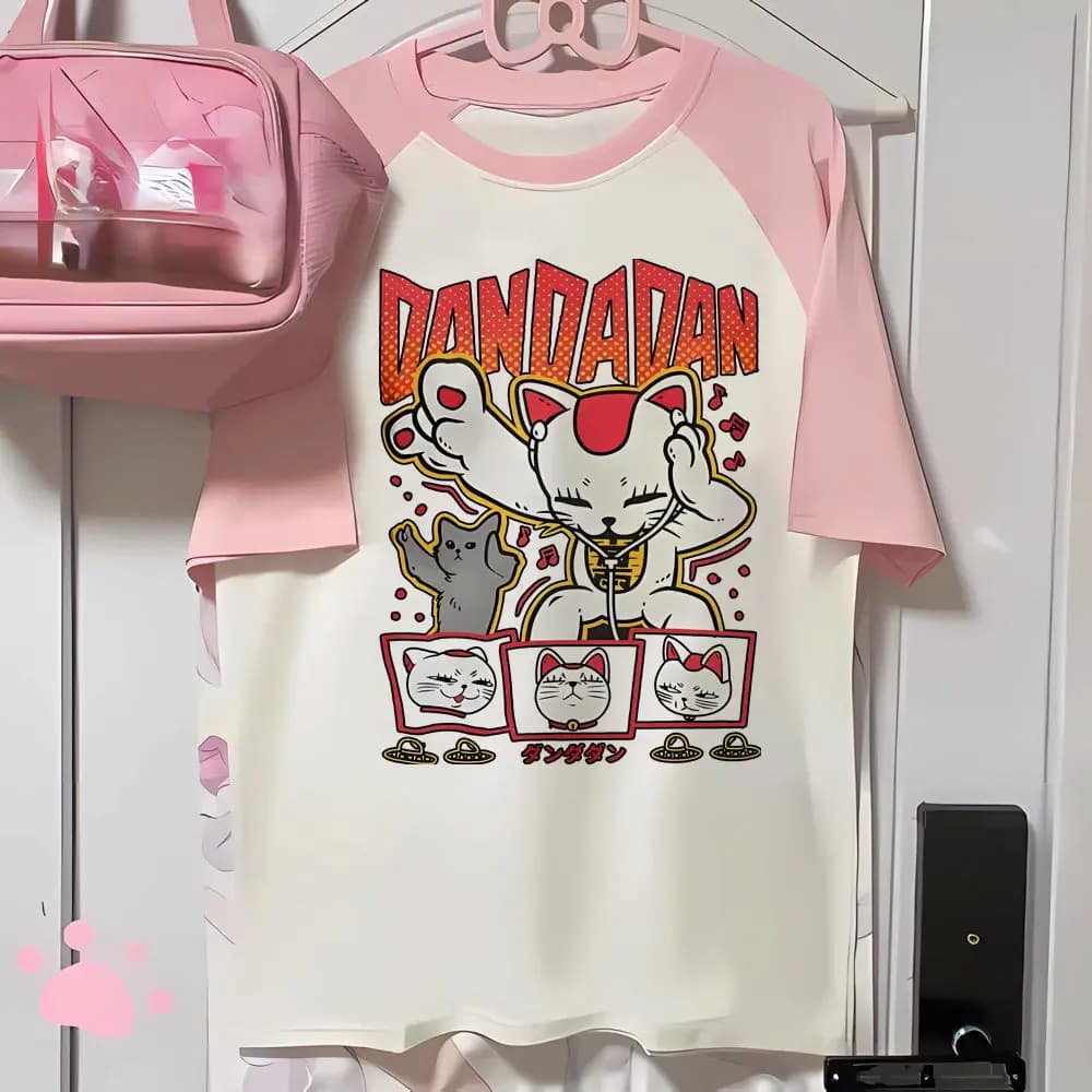 Dandadan shirt female anime University Digital Pop Culture 2000s Punk top tees graphic hip hop Digital Colorful streetwear