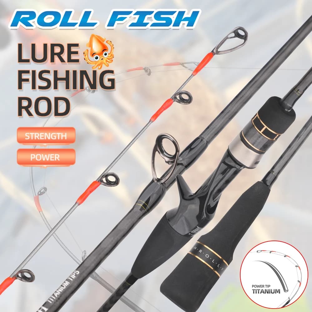 ROLLFISH Titanium Tip Octopus Squid Cuttle Rod 1.6M Action 7:3 Casting Carbon Fiber Saltwater Light Jigging Fishing Rod