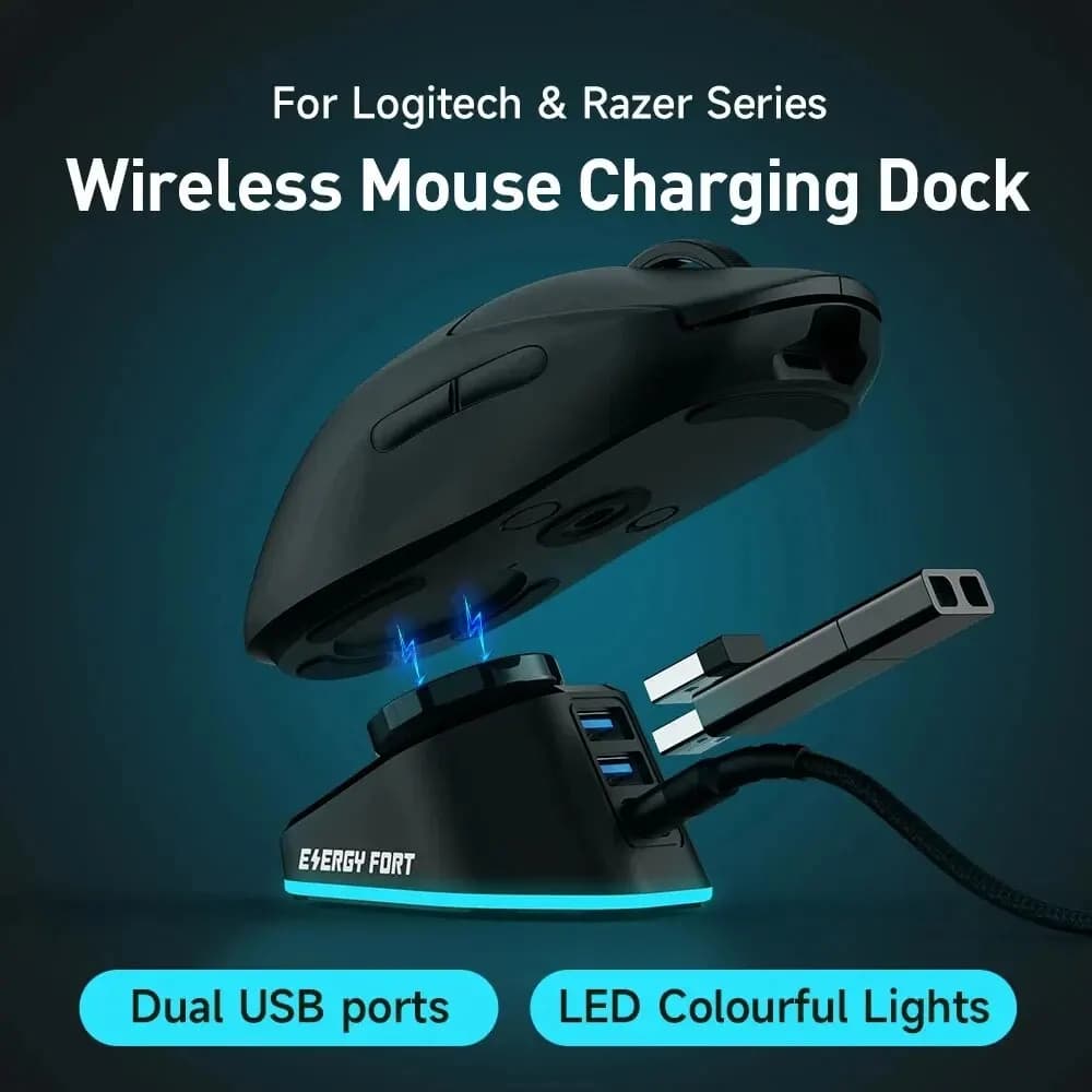 Supporto per caricabatterie per mouse per Logitech G Pro X Superlight 2 DEX G502X Plus G903 G703 PRO2 Lightspeed Mouse da gioco wireless Dock Station