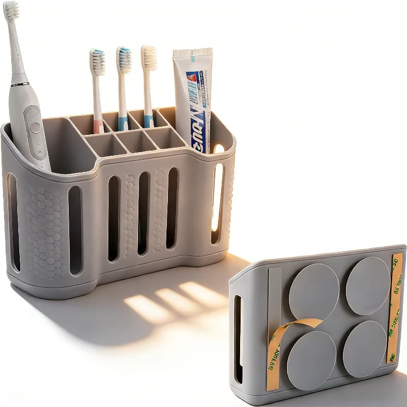 Bathroom brush holder (1 piece), electric toothbrush holder, razor and toothpaste, organizer and bathroom container