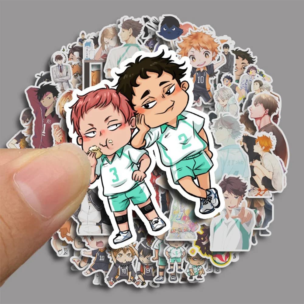 10/30/50/104pcs Cool Volleyball Anime Haikyuu!! Stickers Cartoon Characte Decals Toy DIY Stationery Helmet Laptop Vinyl Sticker