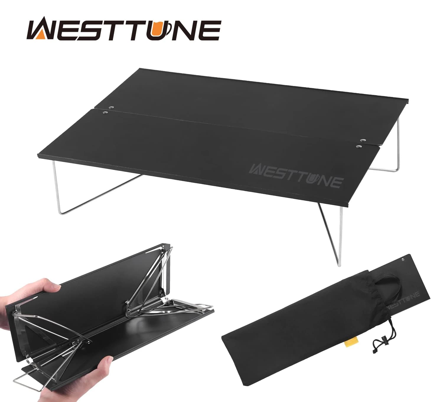 WESTTUNE Mini Compact Camping Table Folding Table Portable Ultralight Folding Table Outdoor Folding Aluminum Alloy Table For Hiking