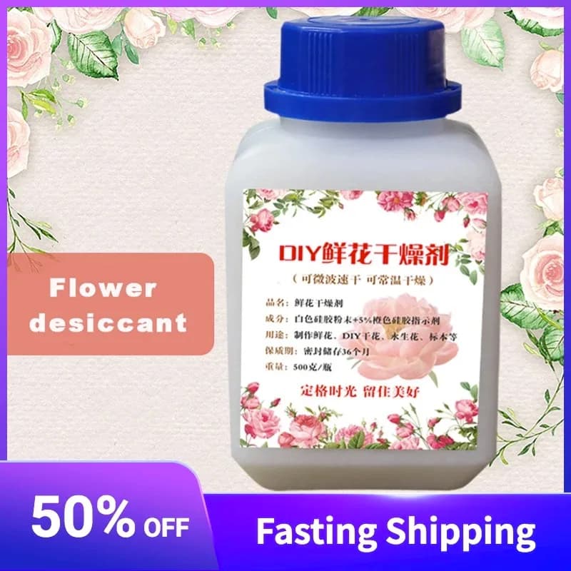 500g fiore Non tossico riutilizzabile Gel di silice riutilizzabile Gel di silice impermeabile conserva l'essiccazione dei fiori fai da te commestibile
