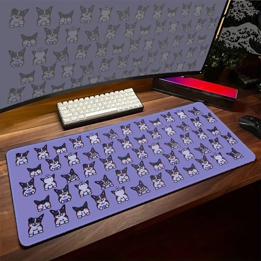 Tappetino per Mouse con Simpatici Gatti e Cani, Mousepad per Gamer PC, Tappetini per Tastiera Kawaii, Tappetino XXL per Mouse, Protezione per Scrivania Ufficio