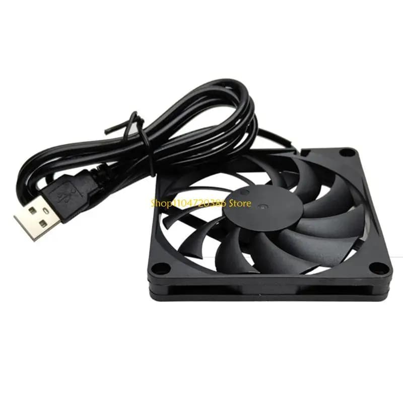 Ventola di raffreddamento del router Scatola per PC Silenzioso 5V Alimentazione USB 80mmx80mmx10mm Ventola di raffreddamento per armadio 6CM Rete protettiva di ricambio, Regalo di Capodanno