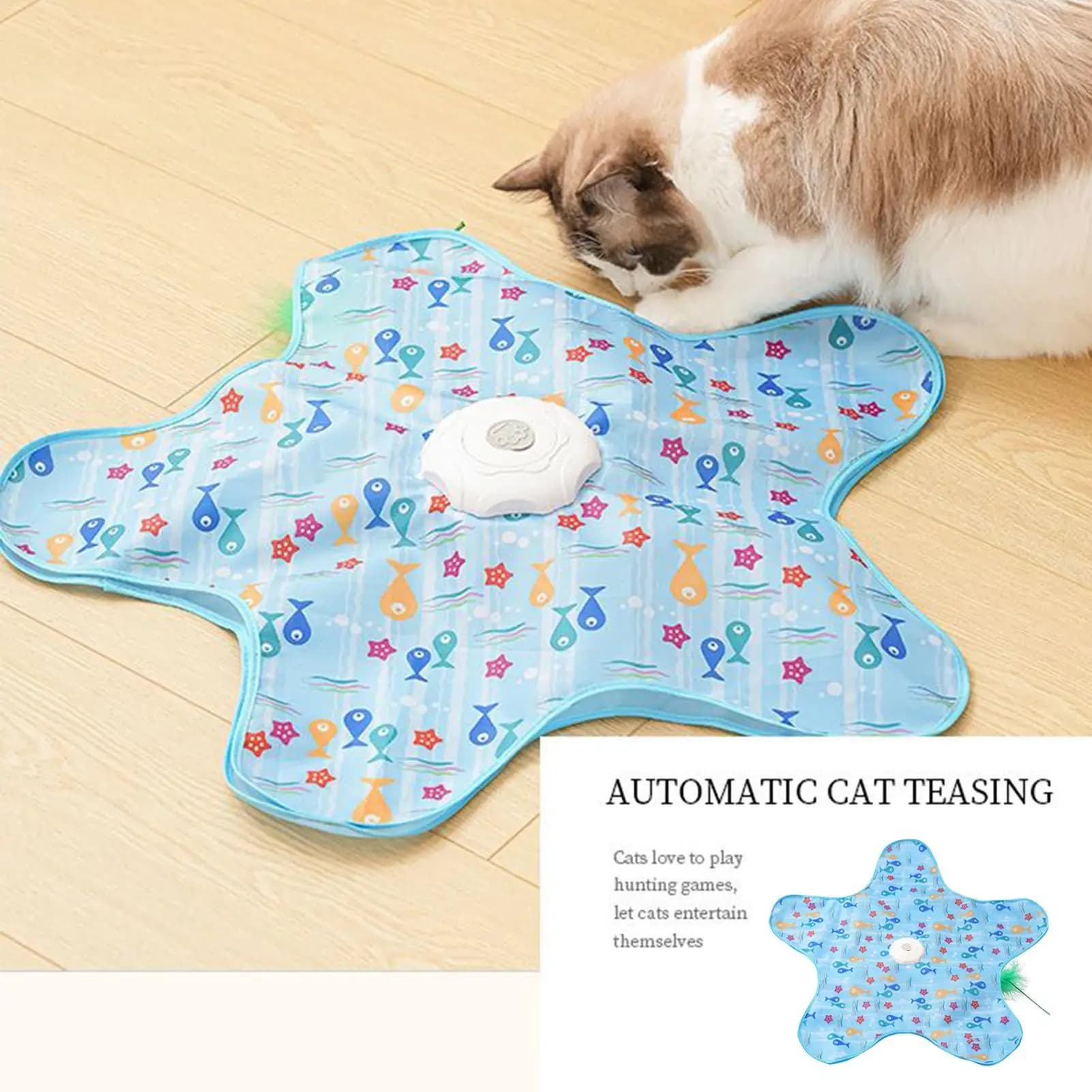 Giocattolo Interattivo per Gatti con Topolino Sonoro, Attivato dal Movimento, con Piume Nascoste, Gioco Teaser per Gattini