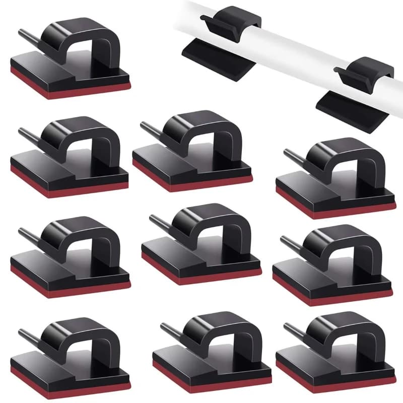 Clip Organizzatore per Cavi 10/20/30/50 Pezzi per Cavi di Ricarica USB, Avvolgicavo da Parete, Supporto per Fili Autoadesivo