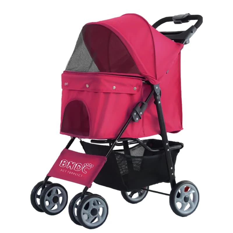 Outdoor Luxury Foldable Portable Pet Carrier 4 Wheels Trolley Travel Carriage Cat Dog Pet Stroller