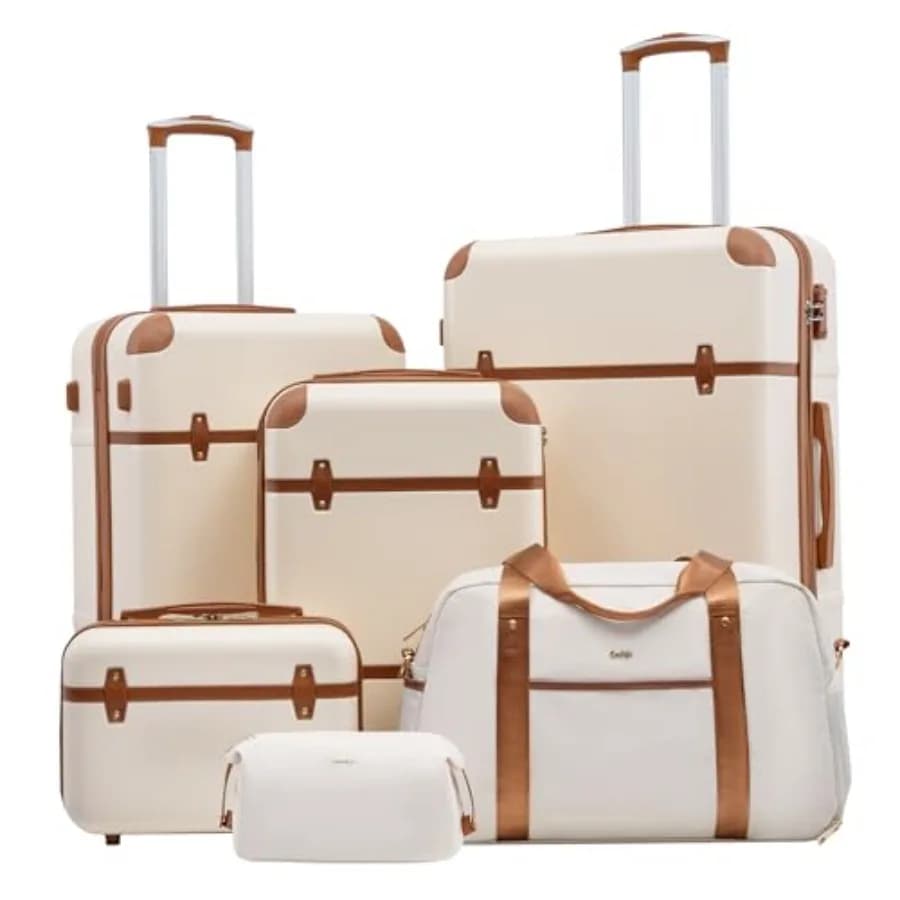 Luggage Set, PC Hardside, TSA Lock, 6-Piece