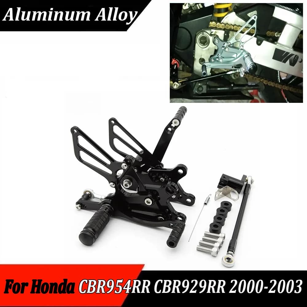Adjustable Motorcycle Rearset Footrest Footpeg Rear Set Footrest Pedal Foot peg For Honda CBR929RR CBR954RR CBR-954RR 2000-2003